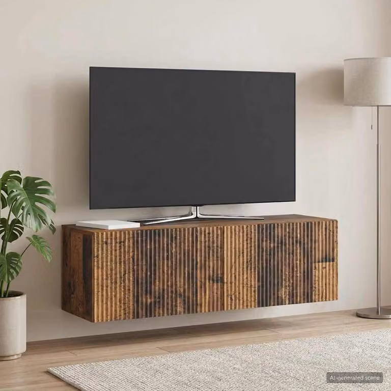 vidaXL Mobile Porta TV da Muro Moderno in Legno Marrone L 98 cm, P 31 cm, H 30 cm