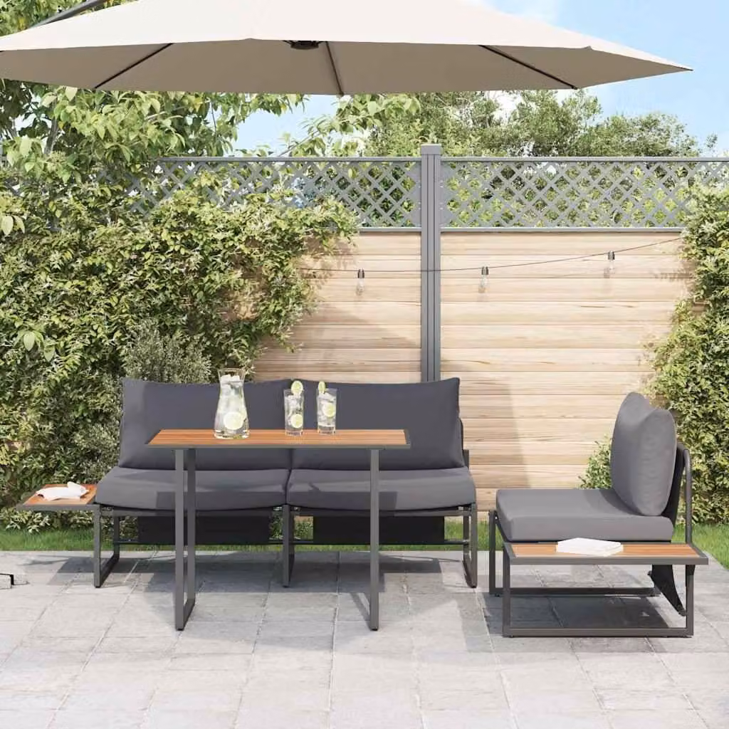Maison Exclusive - Set da Pranzo per Giardino 3 pcs Antracite Acciaio