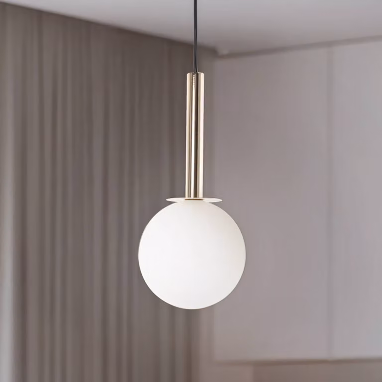 Lampada a sospensione in vetro Daisy SIGMA, dimmerabile, Bianco / Opale, Soggiorno / Sala da pranzo, Metallo, Moderno, Lampada a sospensione