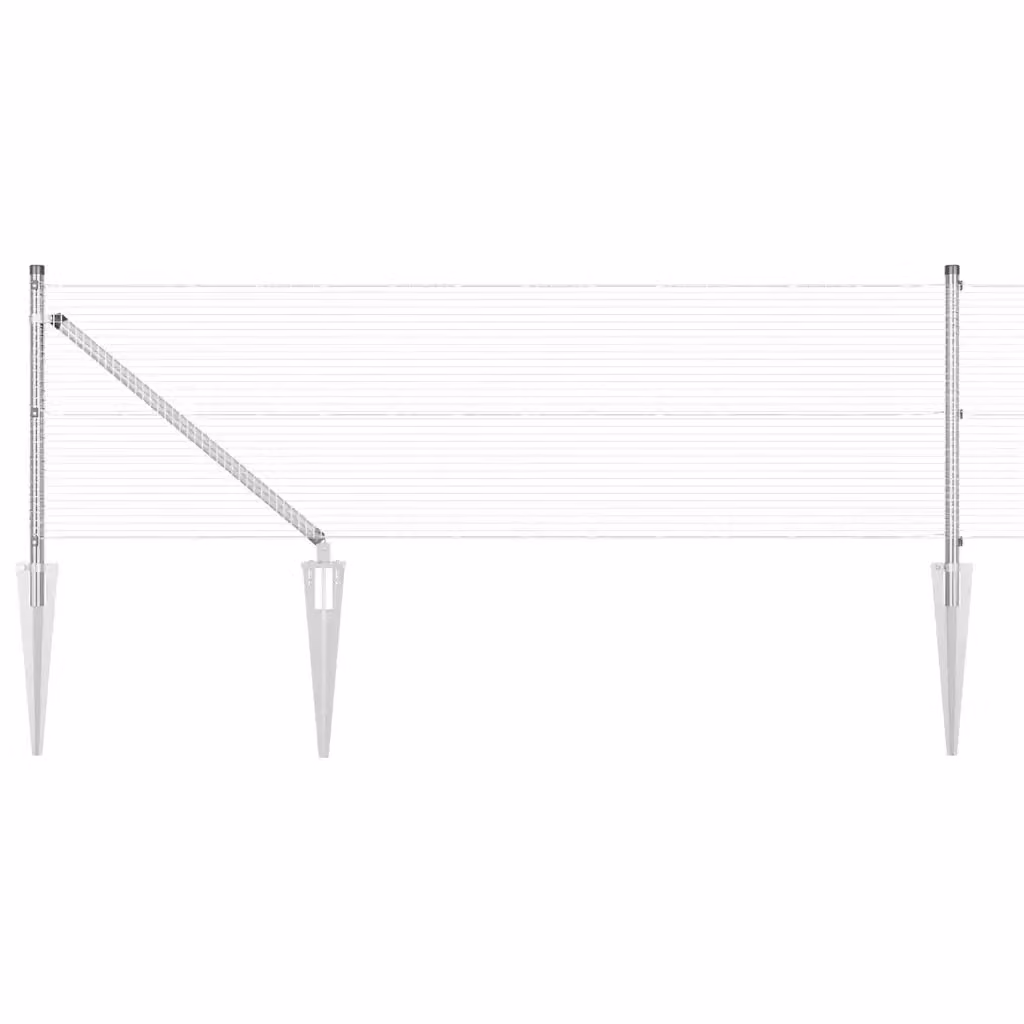 Recinzione in rete saldata con punte vidaXL in acciaio zincato argento, L: 100 cm, H: 50 cm, P: 40 cm – 2