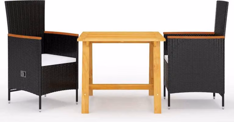 Maison Exclusive - Set da pranzo da giardino 3 pezzi nero
