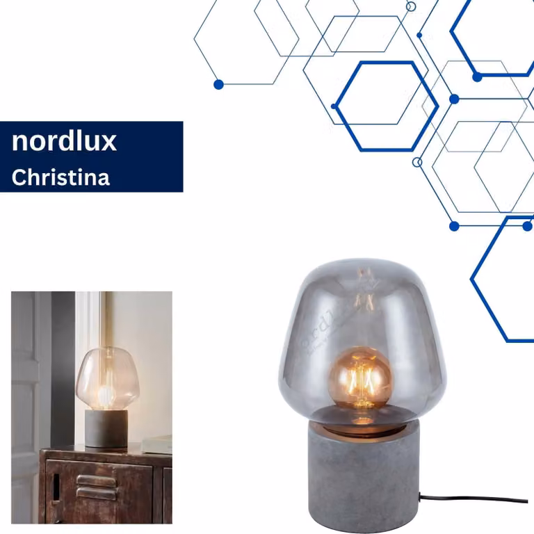 NORDLUX Christina lampada da tavolo, Variante: Ø 200 x 300 mm, E27, 25 W, antracite, fumé