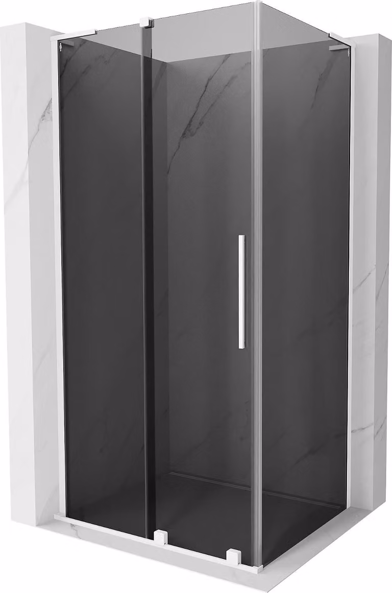 Mexen Velar L cabina doccia scorrevole 100 x 80 cm, grafite, bianco - 871-100-080-43-20