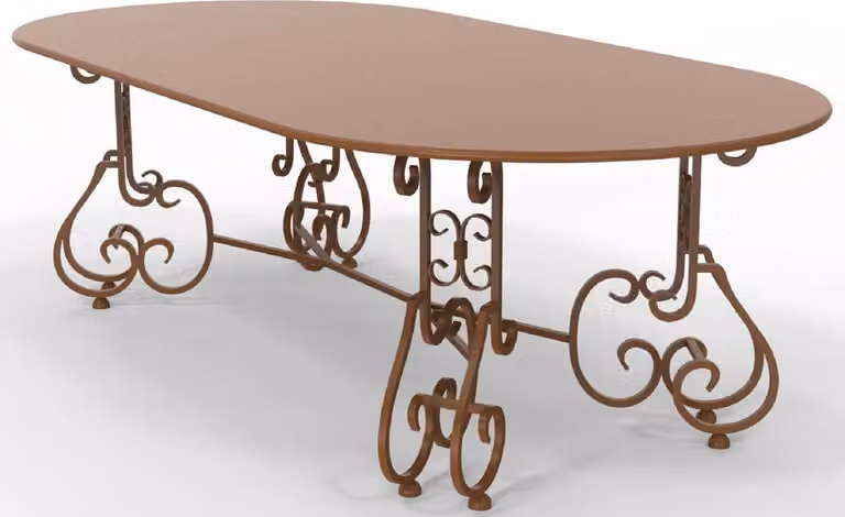 Casa Padrino Tavolo da giardino liberty 245 x 120 x H. 73,5 cm - Vari colori - Tavolo ovale in ferro battuto per giardino e patio - Mobili da giardino e patio in ferro battuto liberty