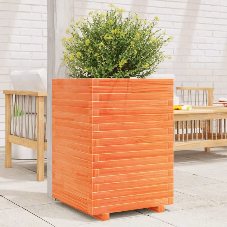Fioriera da giardino vidaXL in legno di pino marrone, L/P/H: 50 x 50 x 72 cm