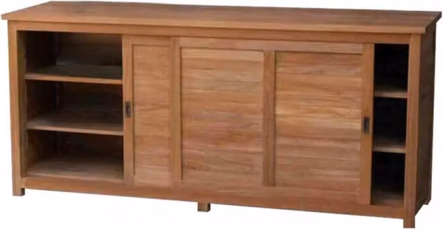 Mobile da giardino Cosma in teak e metallo marrone con ante scorrevoli L: 200 cm, P: 60 cm, H: 90 cm