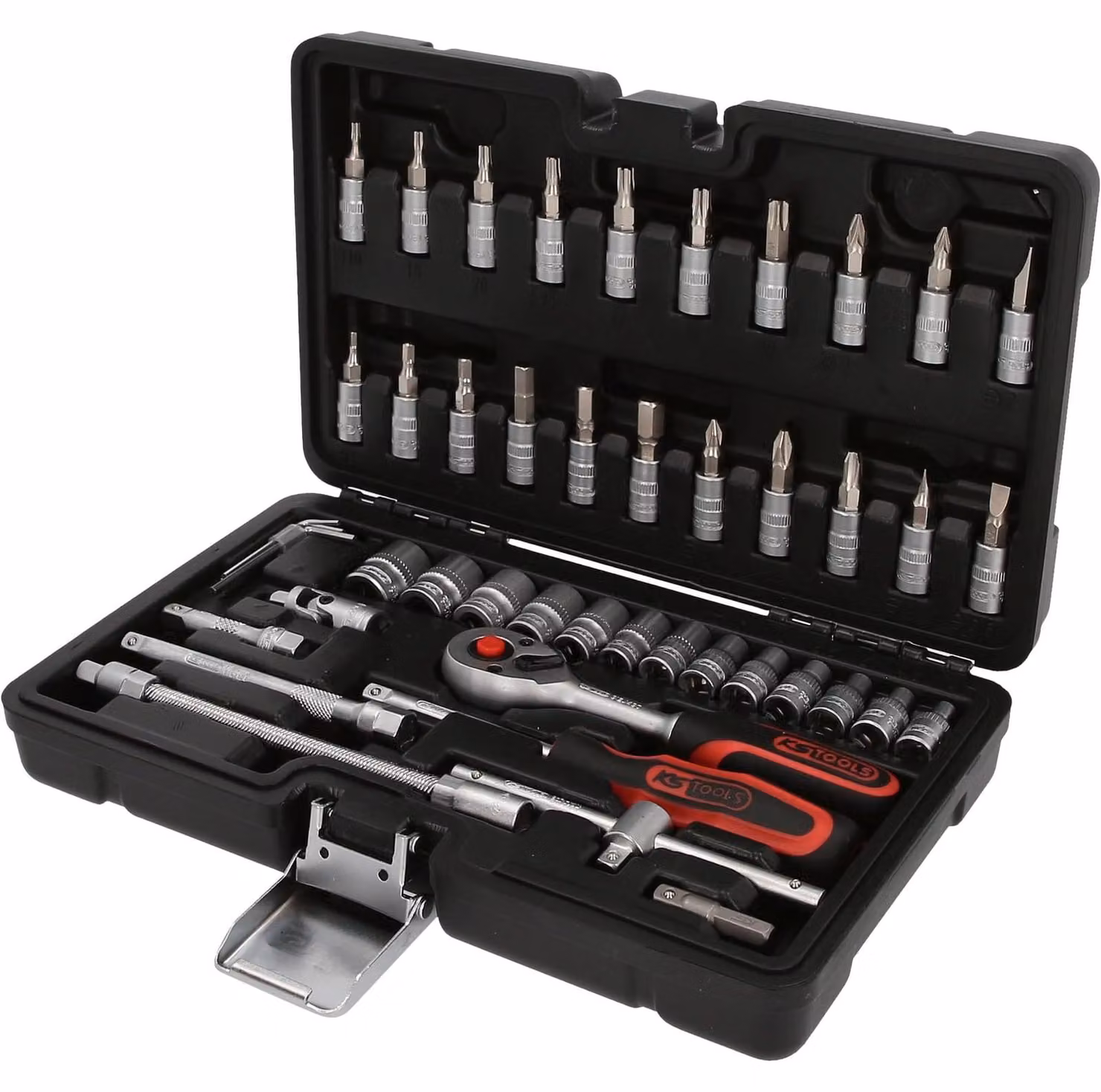 Set di chiavi a bussola - 48 pezzi - Attacco 1/4 pollice - Profilo 6 lati FlankTraction - Cromo opaco