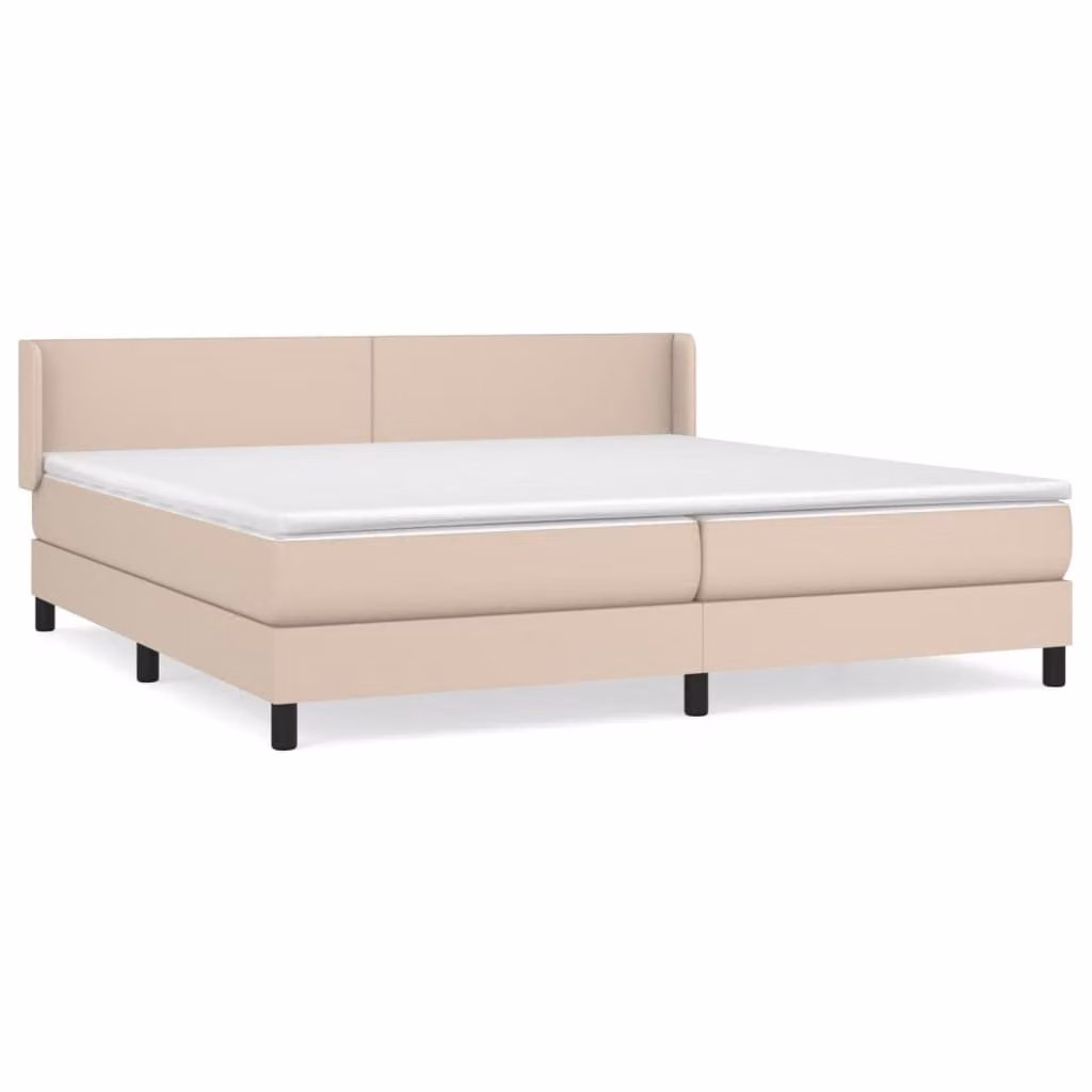 Giroletto a Molle con Materasso Cappuccino 200x200cm Pelle finta