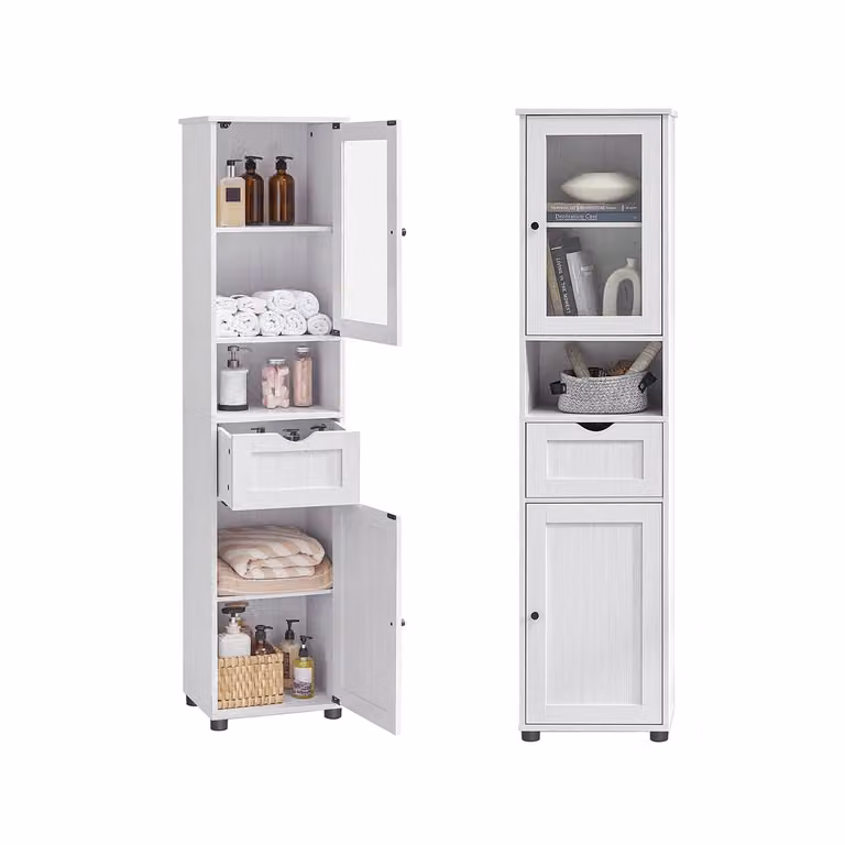 Mobile da Bagno a Colonna Grigio Chiaro, Bianco Acero