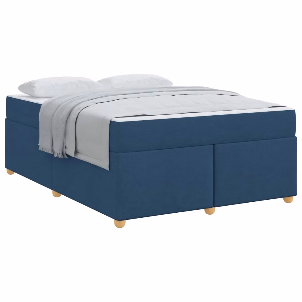 Struttura del letto con materasso vidaXL in tessuto blu, L 160 x P 200 cm – 2