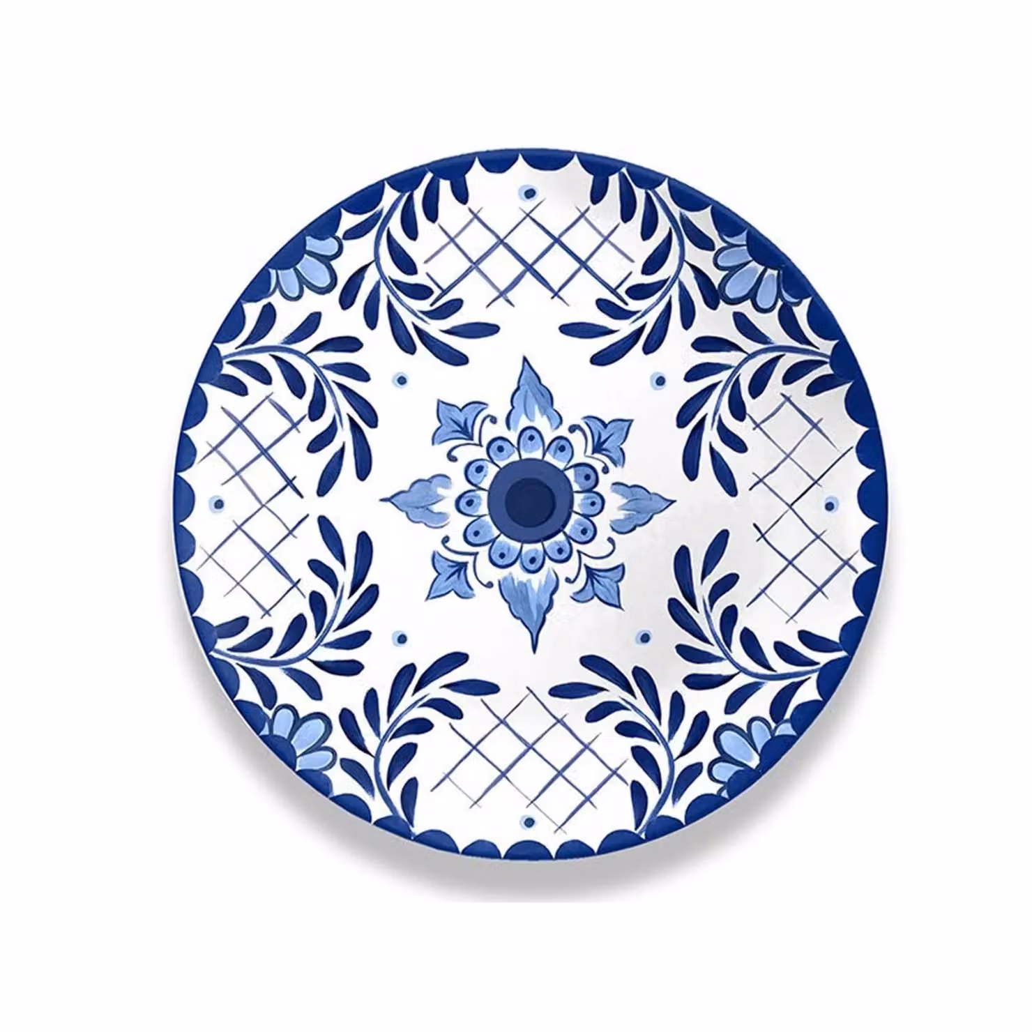 Piatto piano in melamina, Linea Santorini, diam. 26,7cm - 6 pezzi