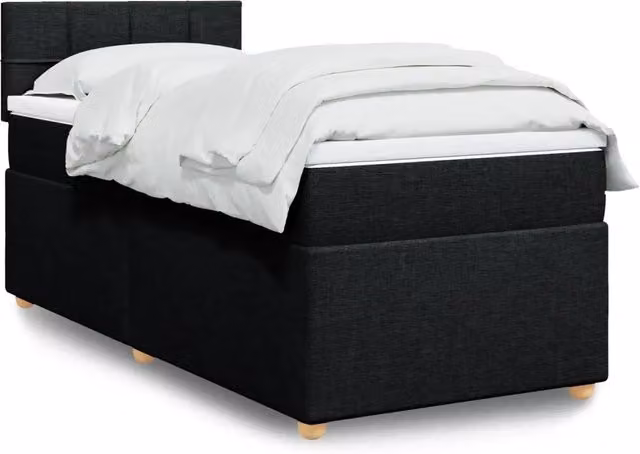 Giroletto a Molle con Materasso Nero 80x200 cm inTessuto 3286509