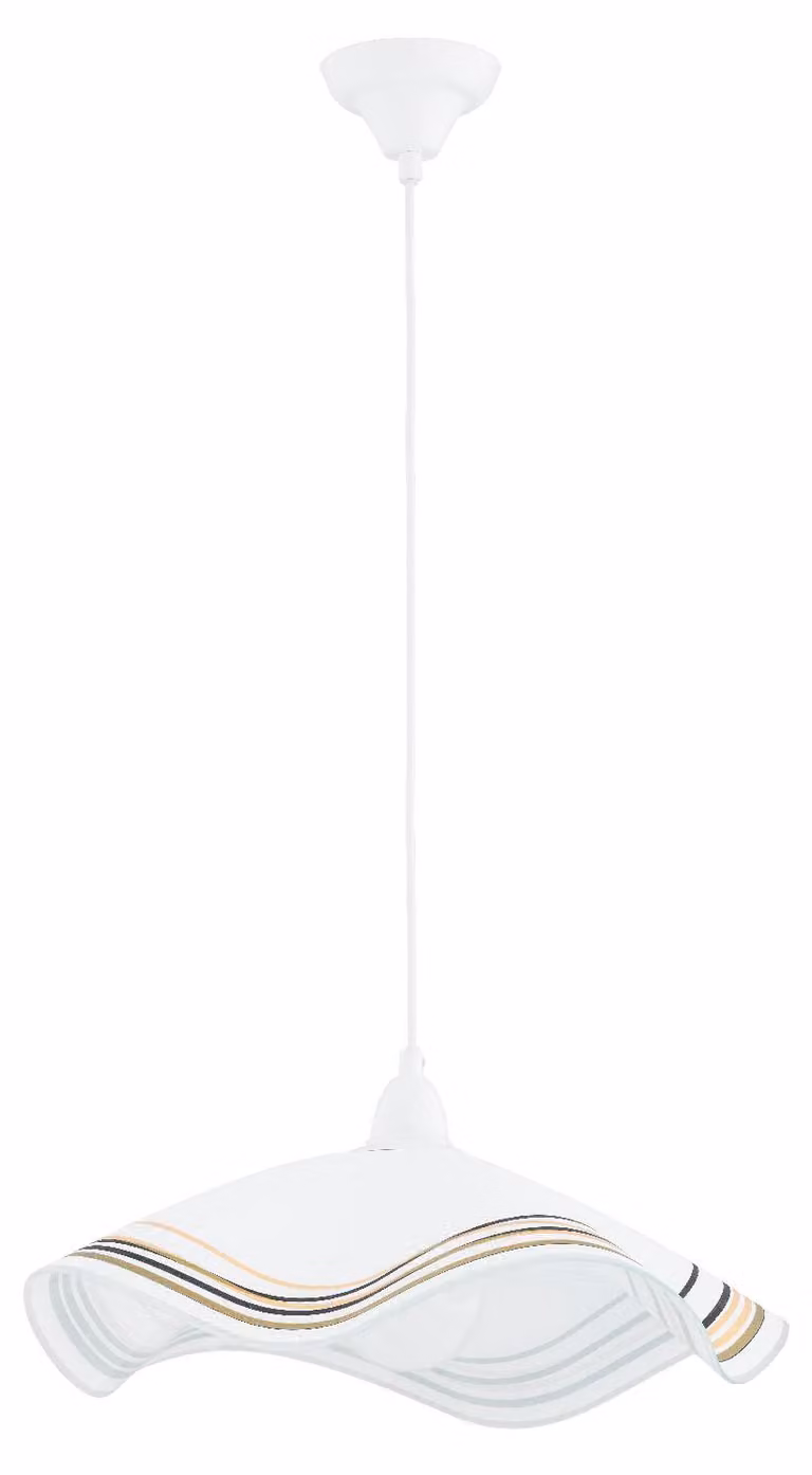Lampada a sospensione FLORES bianco-beige-nero 1xE27x15W in plastica, dimensioni: 90x41x47 cm, IP20, Alfa