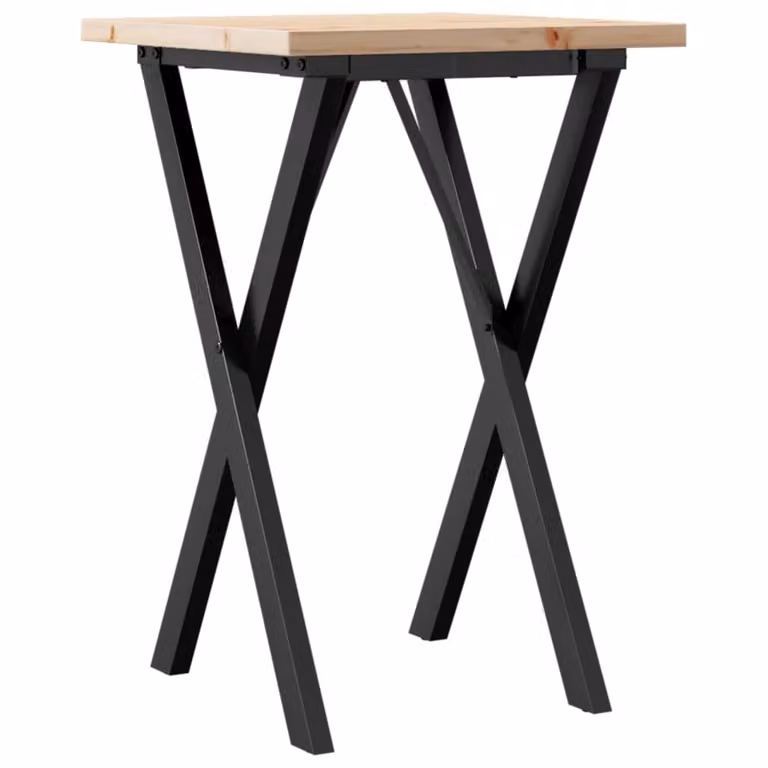 Tavolo da Pranzo Telaio a X 50x50x75,5 cm Legno Pino e Acciaio