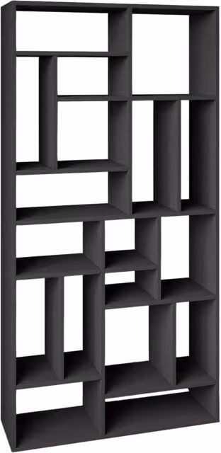 Libreria in legno "Nicola" - 90 x 30 x 180 cm - Grigio antracite