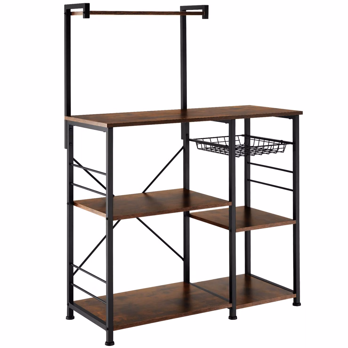 Scaffale da cucina Crawley TecTake GmbH in stile industriale, colore marrone, L 90 cm x P 40 cm x H 131,5 cm – 3