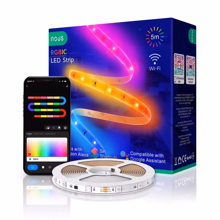 Nous F4 Smarter RGBIC WLAN Striscia LED, 5m