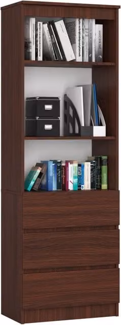 Armadio da ufficio AKORD R60 marrone con ante e cassetti, L/P/H: 60 x 35 x 180 cm