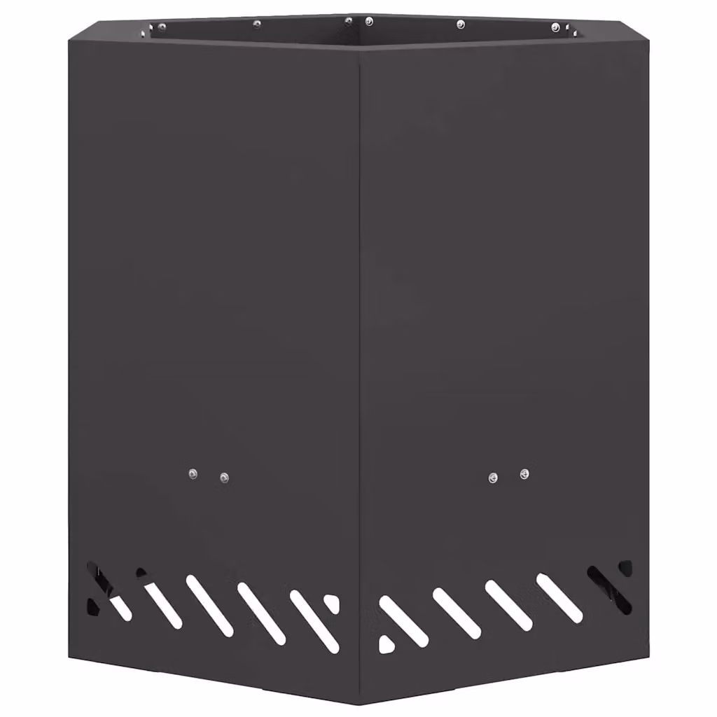 Braciere a Fuoco vidaXL in Acciaio Nero L 48 x P 48 x H 51 cm – 2