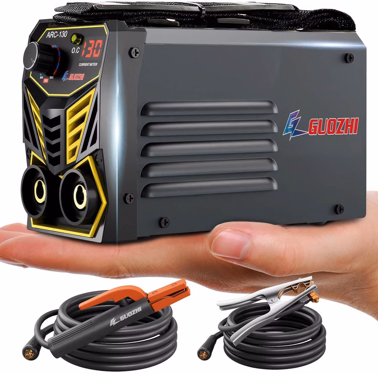 Apparecchio di saldatura ad elettrodo - saldatrice ARC MMA super compatta da 130A, portatile, con display digitale e funzione hot start
