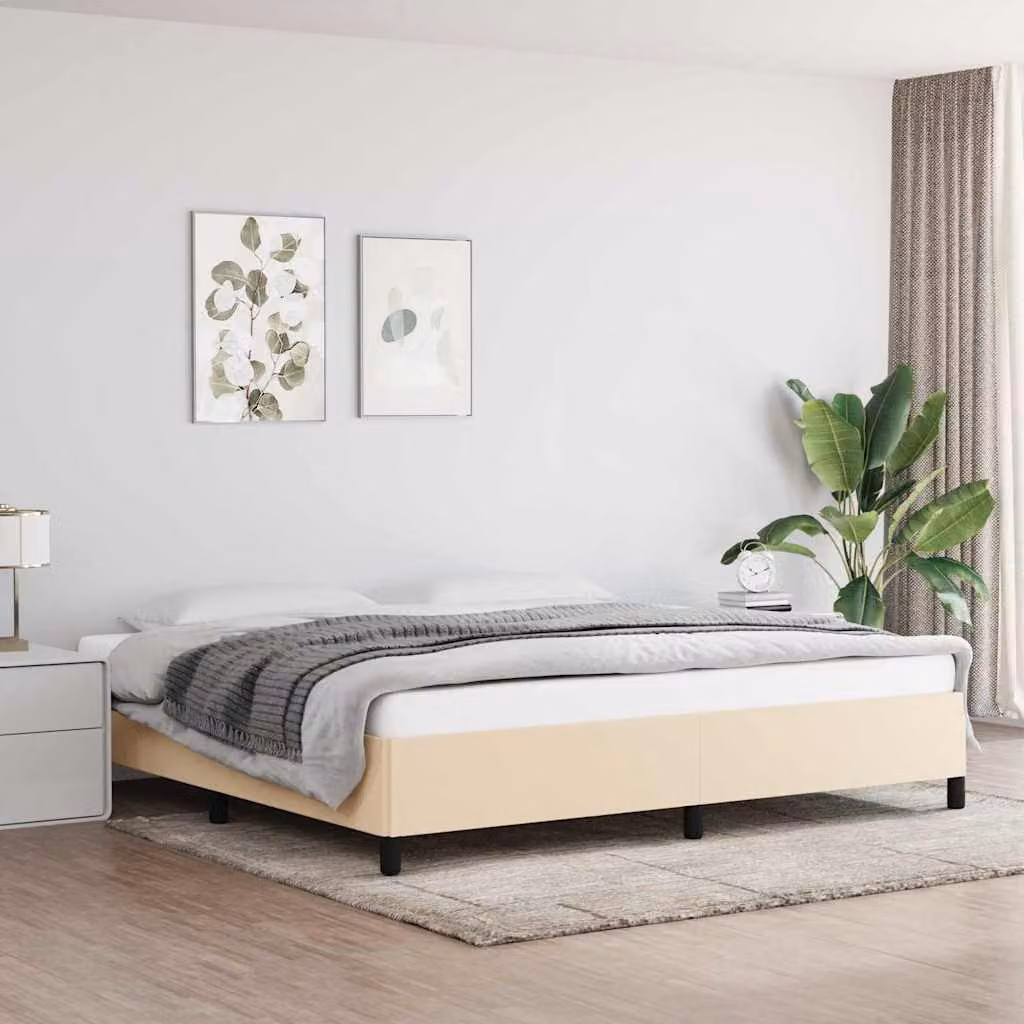 vidaXL Giroletto senza Materasso in Tessuto Beige L/P: 200 x 200 cm