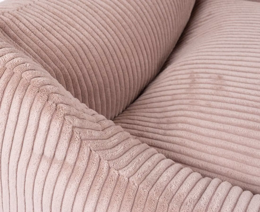 Cuccia per cani Knuffelwuff in velluto a coste con carattere intrecciato a mano Olivia XXL 120 x 85 cm Rosa