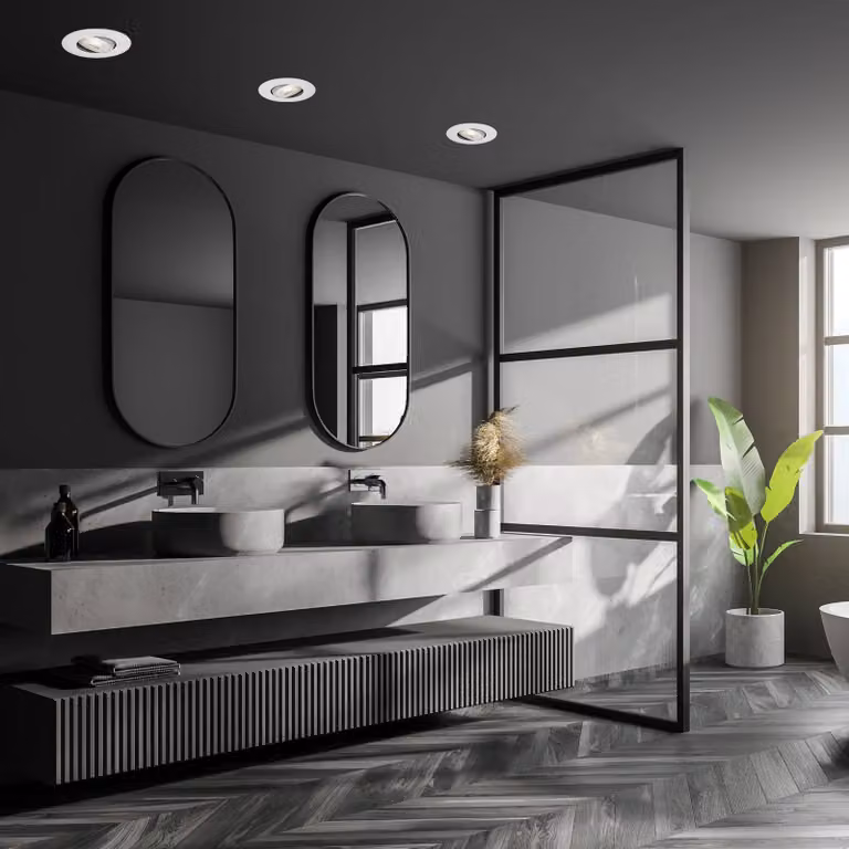 Briloner Faretto LED da incasso 7602 3x IP65 3.000 K cromo 7597, dimmerabile, Alluminio / Grigio / Zincato, Bagno, Plastica
