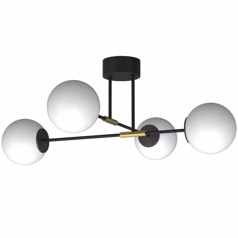 LUMINEX lampada illuminazione plafond Glame nero oro 4xE27 lampada da soffitto