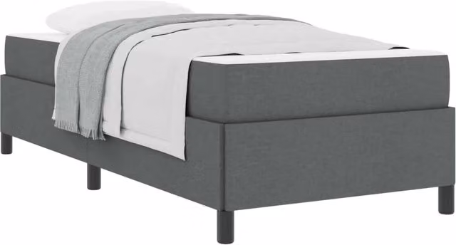 Letto singolo | Letto per adulti | Letto a molle Grigio scuro 100 x 200 cm Tessuto