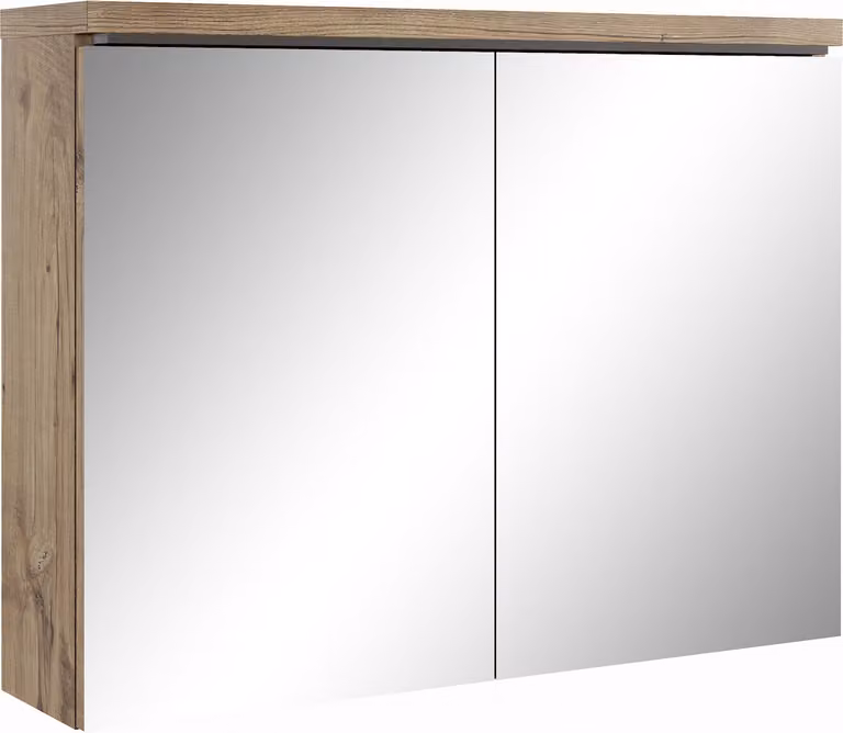 Badplaats Colonna Bagno Paso 80 x 20 x 60 cm - Rovere Castagno - Specchio Contenitore