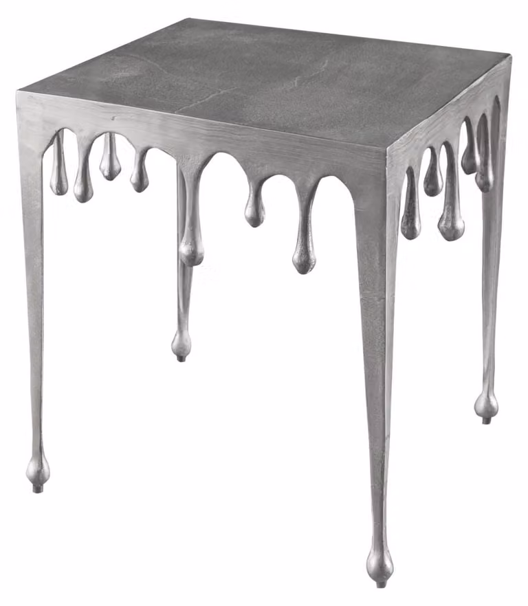 Tavolino da 50 cm, argento, design moderno, per il soggiorno. ACQUISTA ORA