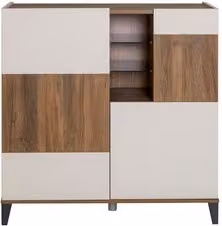 Composad Madia VITTORIA in Noce Brera e Grigio Cashmere, Larghezza: 120 cm