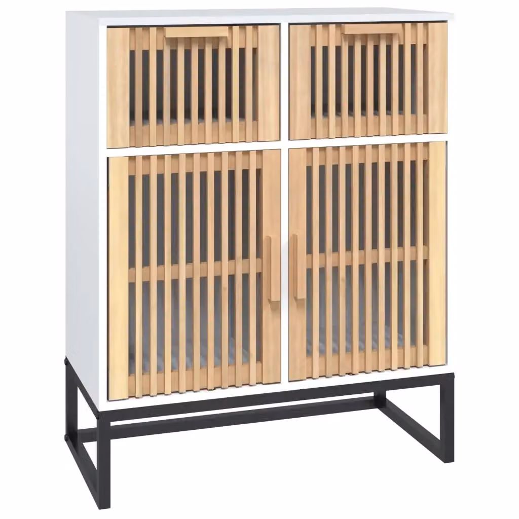 Credenza bianca vidaXL in legno e metallo per sala da pranzo L: 60 cm, P: 30 cm, H: 75 cm – 2