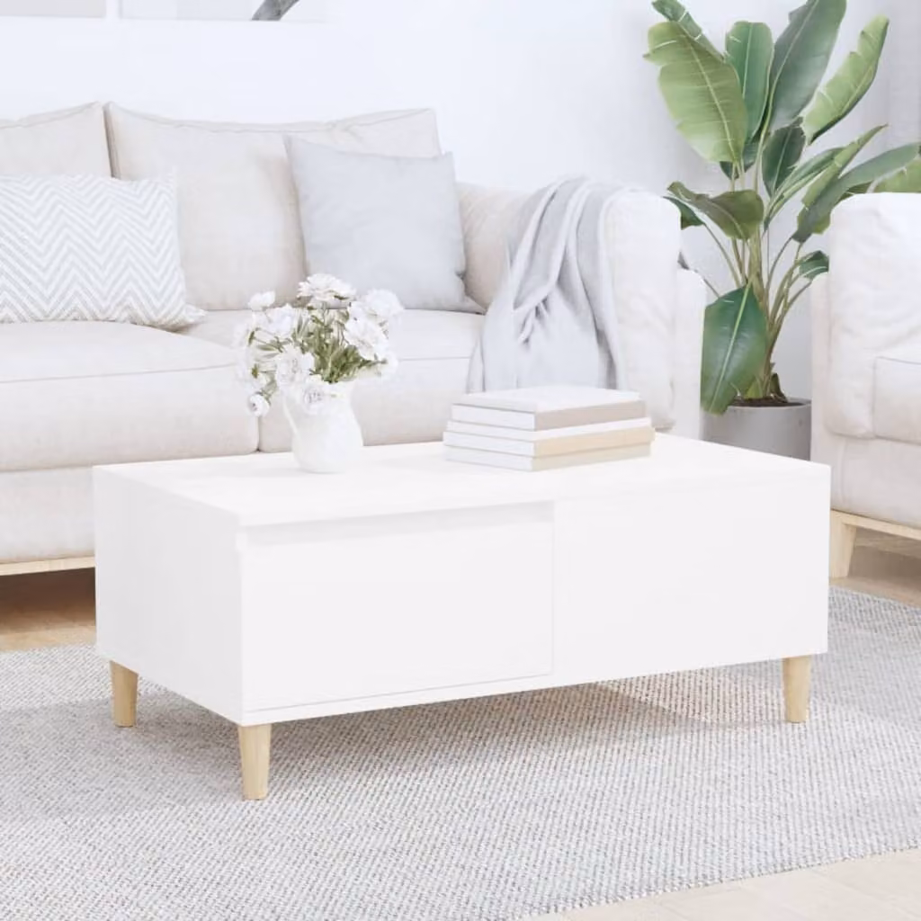 Maison Exclusive - Tavolino bianco 90x50x36,5 cm Materiale ligneo