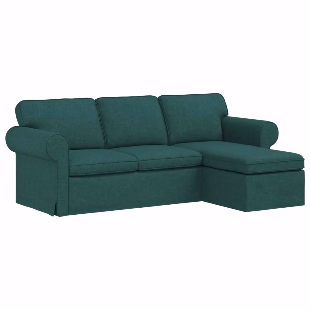 vidaXL Divano ad L moderno in tessuto verde con struttura in metallo L/P/H: 215 x 138 x 80 cm – 2