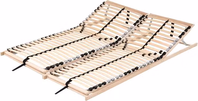 Base letto a doghe matrimoniale 160 x 200 cm struttura in legno con doghe piatte