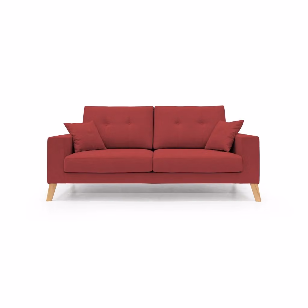 Divano moderno Danish Divani.Store in tessuto impermeabile rosso L: 206 cm – 2