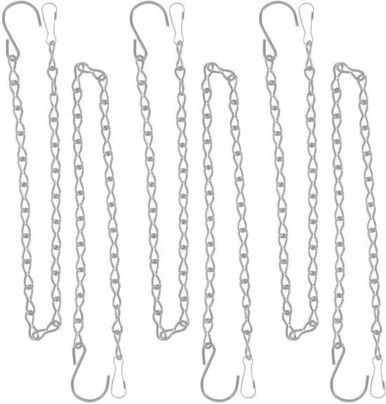 Catene metalliche in 6 pezzi per sospensori per piante, 50 cm, per interni ed esterni