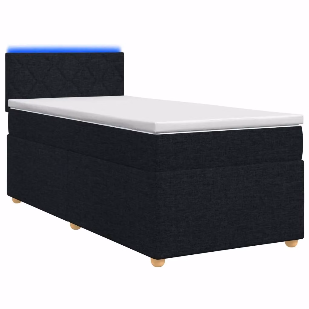 Letto box spring con materasso ibrido vidaXL in tessuto nero L 90 cm x P 200 cm – 2
