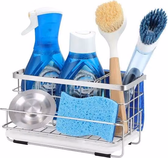 Organizer per lavello, portaspugna, 12 cm, acciaio inossidabile