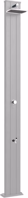 Doccia da esterno per giardino con miscelatore e lavapiedi Arkema Spring S in alluminio bianco