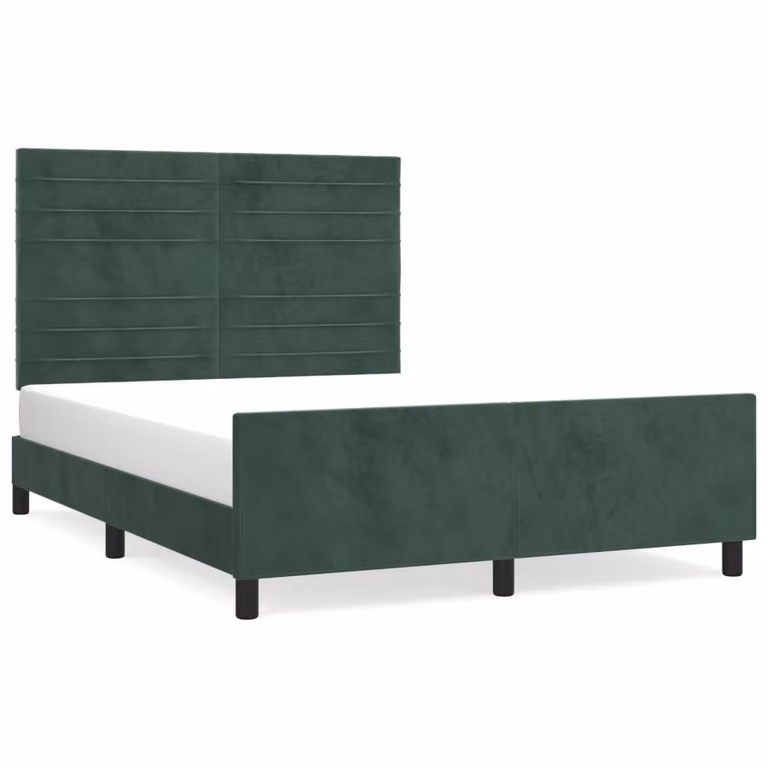 Giroletto senza Materasso Verde Scuro 140x190 cm in Velluto