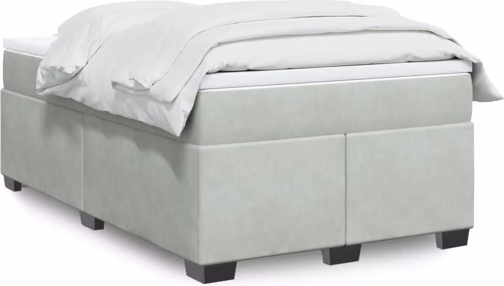 Maison Exclusive - Giroletto a Molle con Materasso Grigio Chiaro 120x200cm Velluto