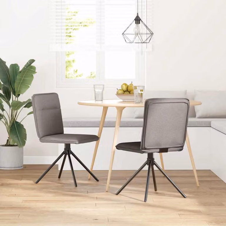 vidaXL Sedie da Pranzo 2 pz Tortora in Tessuto
