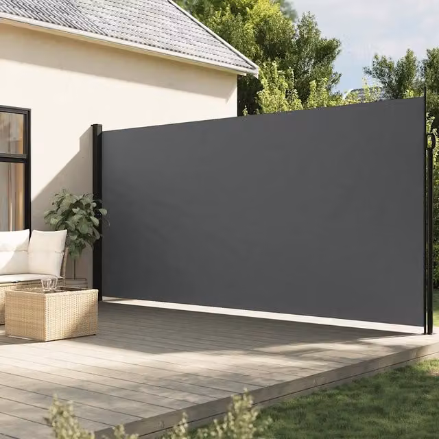Tenda da sole laterale retrattile DESIGN IN per balcone e giardino in poliestere e acciaio, colore Antracite, L: 500 cm, H: 220 cm – 1