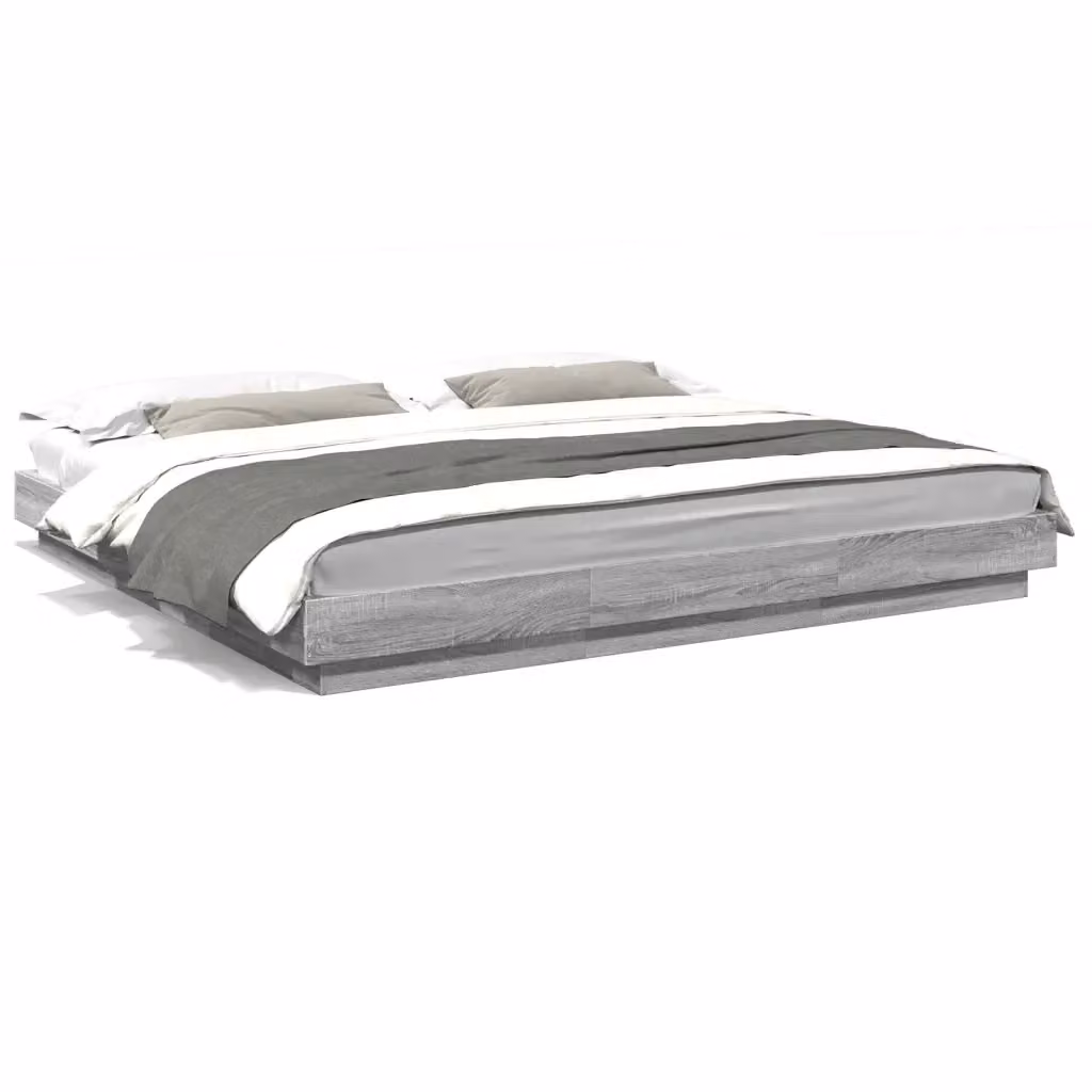 Letto con Luci LED e Porta USB vidaXL Grigio L/P/H: 180 x 200 x 23 cm – 2