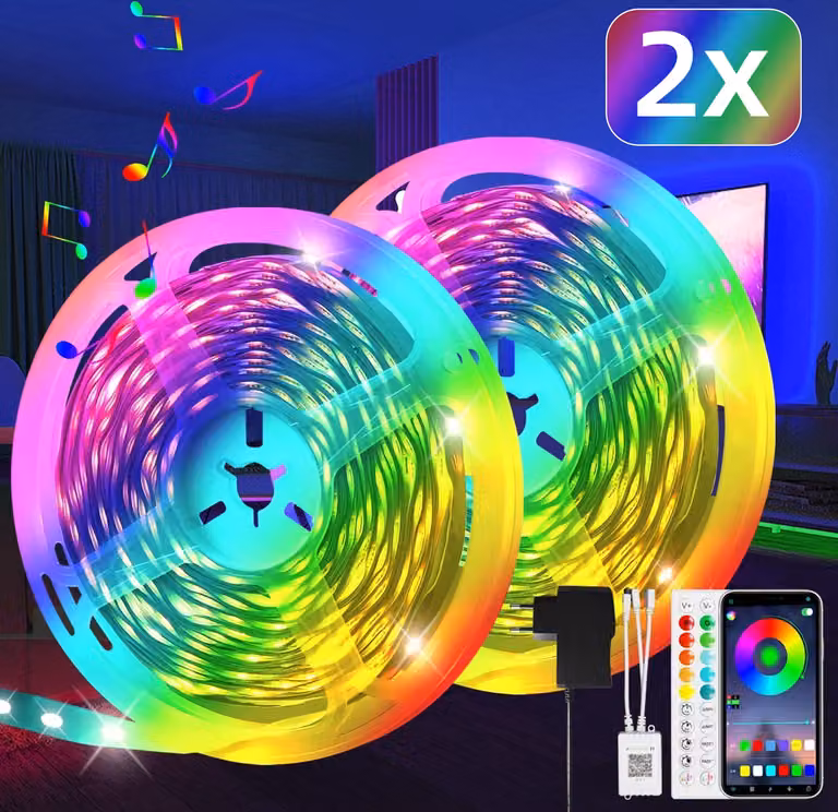 ZMH striscia LED 20m striscia luminosa Smart RGB striscia LED 16 milioni di colori cambia striscia LED 20m luminosa festa di Natale bar interior design