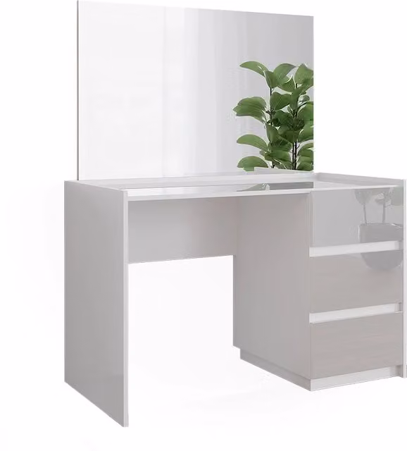 Tavolo da toilette Marla Bianco lucido 120 cm con specchio Vicco