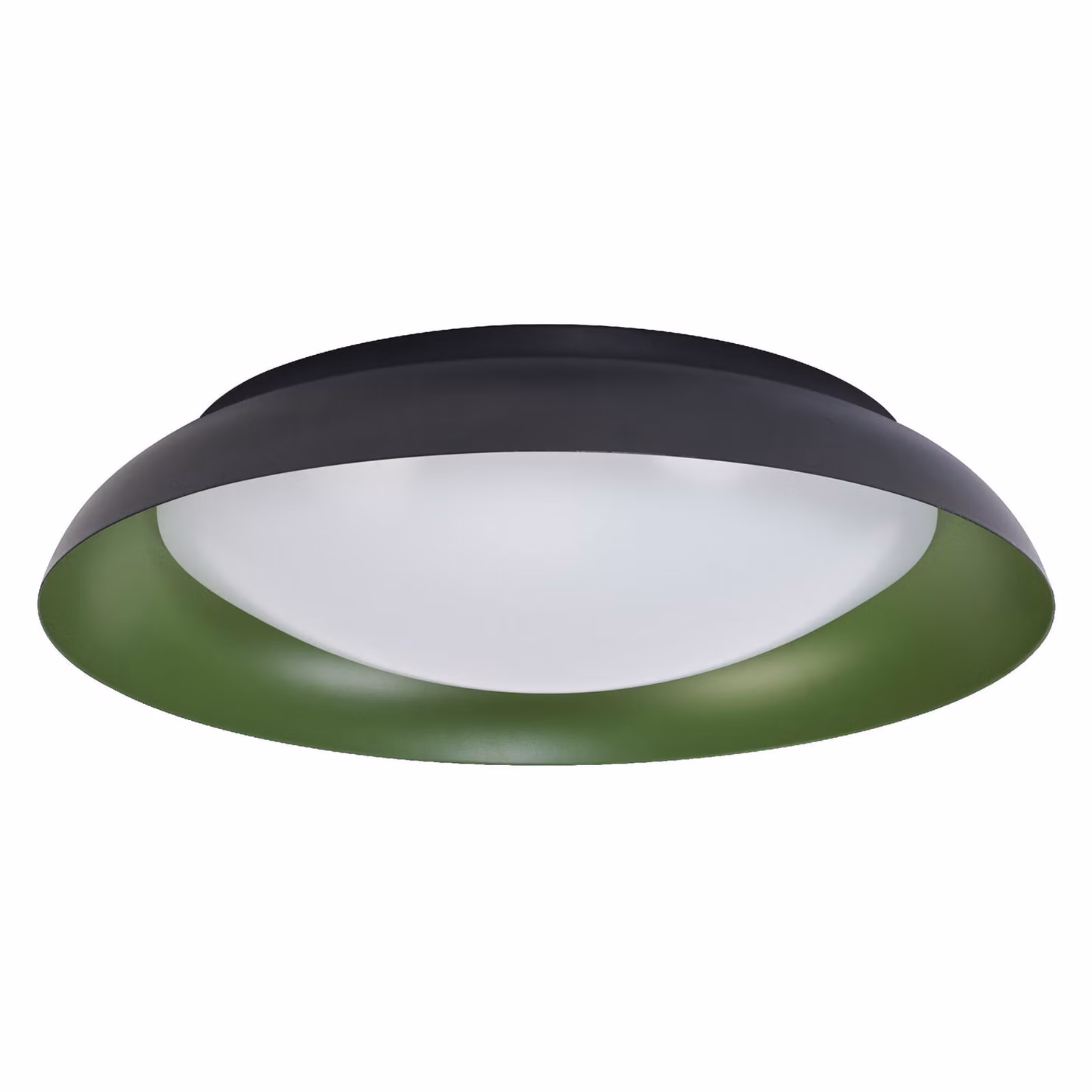 LEDVANCE Orbis Plate Plafoniera a LED, nero-verde, 45W, 2200lm, 3000K, 480mm, 830 friendly warm white, dimmerabile in 3 fasi tramite kicking, protezione IP20, viti di montaggio e tasselli inclusi