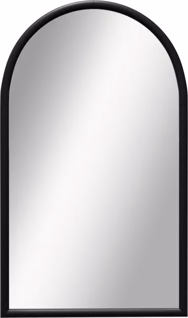 Specchio da parete ad arco HOMCOM con cornice in legno nero, L: 110 cm, H: 65 cm